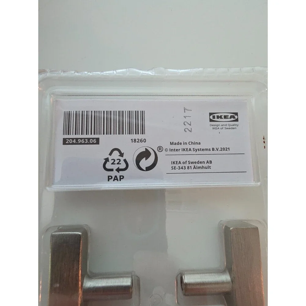 Ikea Gribbol Handle Pulls 2 Packs Of 2 Silver Tone 5 1/2